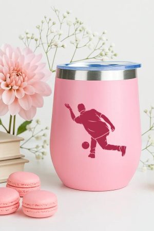 Man Bowling And Ball Silhouette 12oz Tumbler