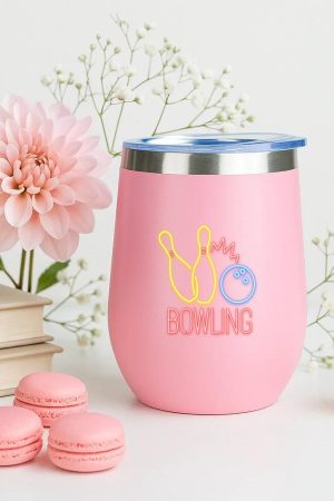 Neon Bowling Sign 12oz Tumbler