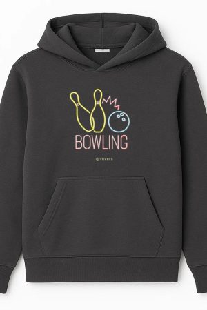 Neon Bowling Sign Black Hoodie