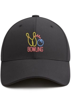 Neon Bowling Sign Cotton Baseball Hat