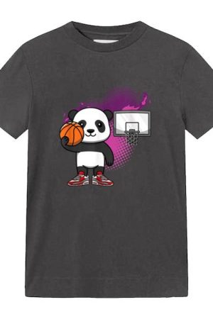Panda Bear Basketball Hoops Dribbling T-Shirt