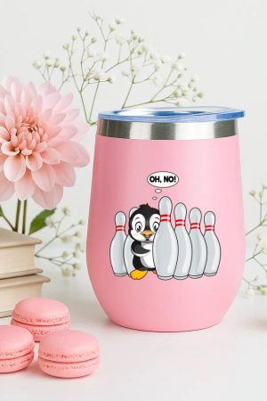 Pin Penguin For Bowling 12oz Tumbler