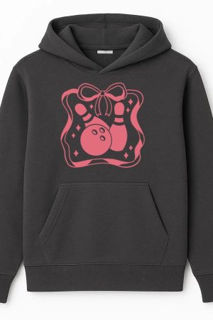 Pink Bowling Ball Design Hoodie