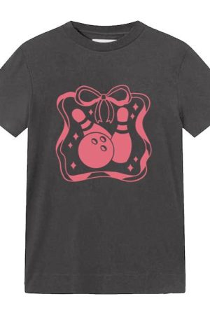 Pink Bowling Ball Design T-Shirt