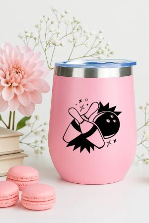 Pins Hit Filled Stroke Bowling 12oz Tumbler