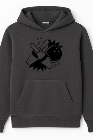 Pins Hit Filled Stroke Bowling Hoodie