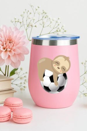 Sloth Soccer Football 12oz Tumbler