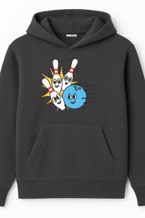 Spare Retro Cartoon Bowling Hoodie
