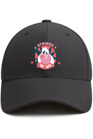 Strikes R Us Bowling Logo Cotton Baseball Hat