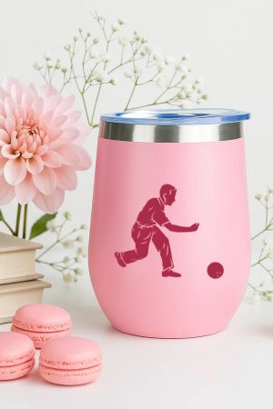 Teenager Bowling People Silhouette 12oz Tumbler