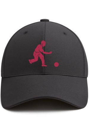 Teenager Bowling People Silhouette Cotton Baseball Hat