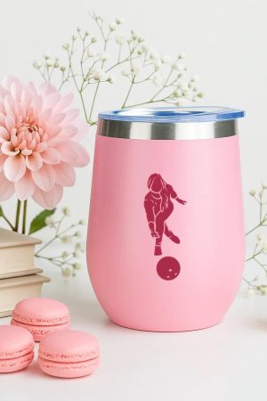 Woman Bowling Silhouette 12oz Tumbler