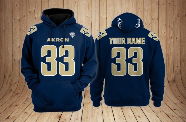 Akron Zips football Hoodie NCAA Sweatshirt Hoodie Zipped Hoodie Genxprint