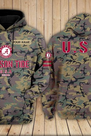 Alabama Crimson Tide NCAA Camouflage 3D Hoodie PT Genxprint