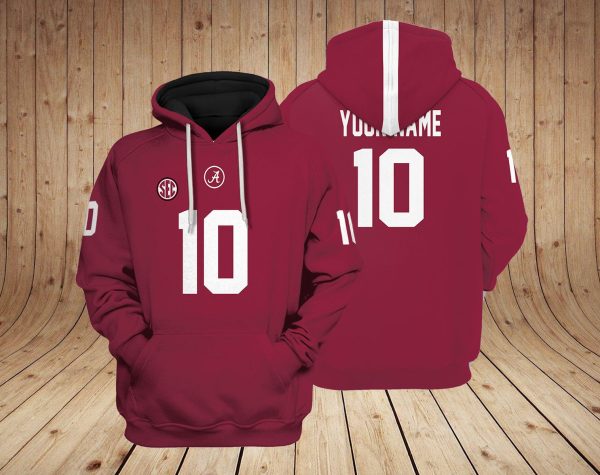 Alabama Crimson Tide NCAA Custom 3D Hoodie PT Genxprint