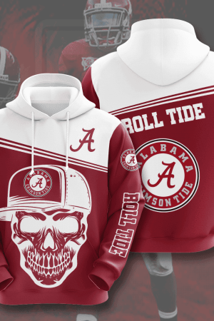 Alabama Crimson Tide NCAA Skull Hoodie Genxprint