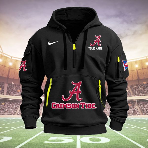 Alabama Crimson Tide Quarter Zip Hoodie Style Genxprint