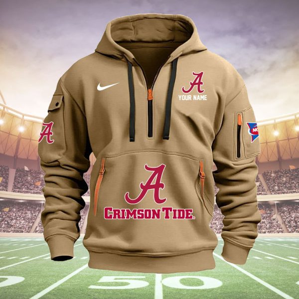Alabama Crimson Tide Quarter Zip Hoodie Style Genxprint - Image 3