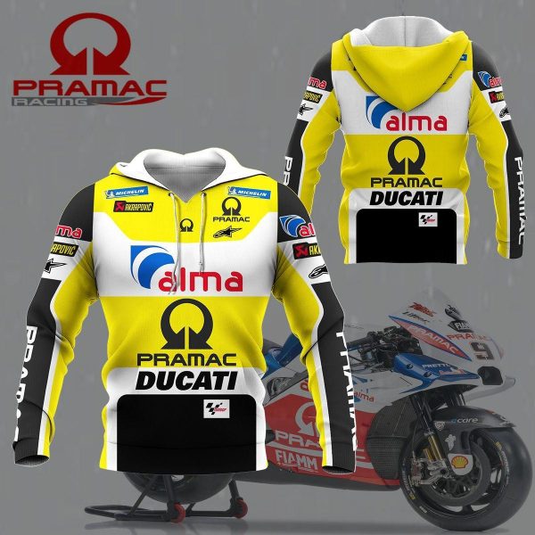 Alma Ducati Racing Team Yellow All Over Print Hoodie Zip Hoodie Genxprint