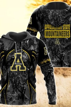 Appalachian State Mountaineers Camo Hunting 3D printed Sweatshirt Hoodie Zipped Hoodie Genxprint