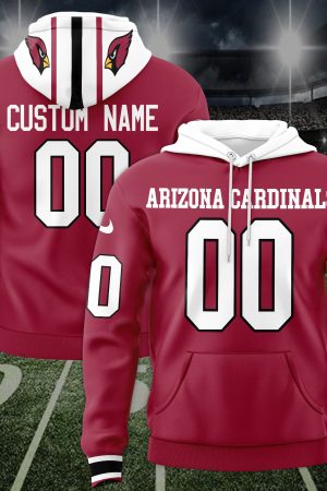 Arizona Cardinals Custom Name And Number 3D Hoodie Style Genxprint