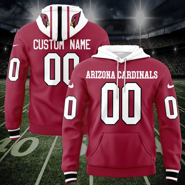 Arizona Cardinals Custom Name And Number 3D Hoodie Style Genxprint