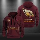 Arizona Cardinals Golden Logo NFL Quarter Zip Hoodie Genxprint