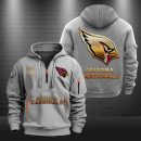 Arizona Cardinals Golden Logo NFL Quarter Zip Hoodie Genxprint
