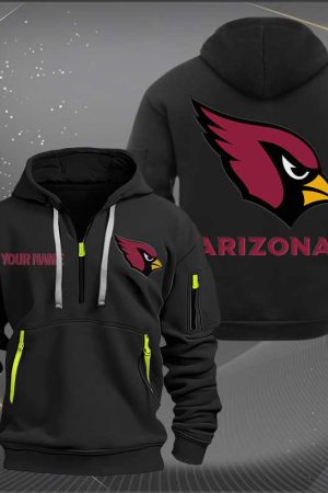 Arizona Cardinals Logo NFL Quarter Zip Hoodie Style Genxprint