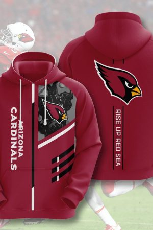 Arizona Cardinals Rise Up Red Sea Unisex 3D Hoodie Genxprint