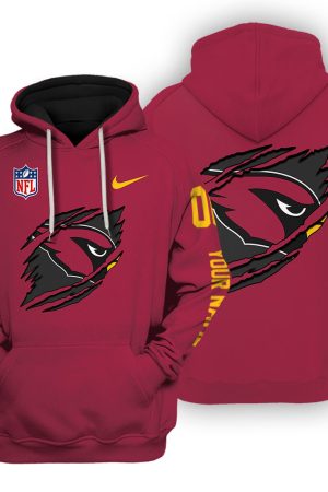 Arizona Cardinals Scratch Logo NFL 3D Hoodie Style Genxprint