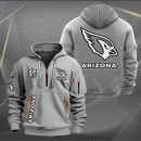 Arizona Cardinals White Logo NFL Quarter Zip Hoodie Genxprint