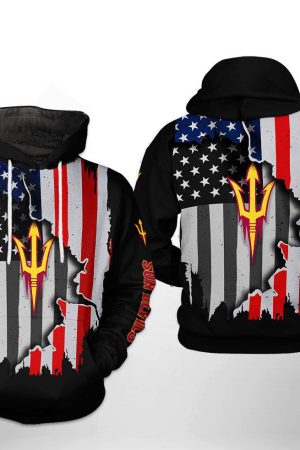 Arizona State Sun Devils NCAA US Flag Hoodie Genxprint