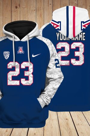 Arizona Wildcats NCAA Custom 3D Hoodie PT Genxprint