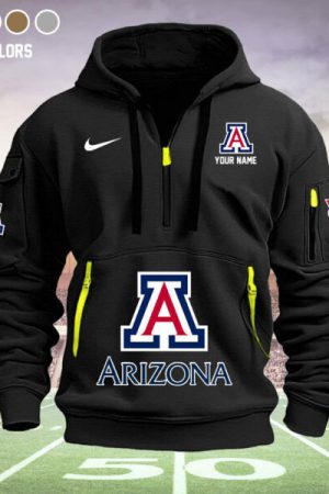 Arizona Wildcats Quarter Zip Hoodie Style Genxprint
