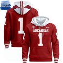 Arkansas Razorbacks 2024 Custom name and Number Pullover Hoodie Genxprint