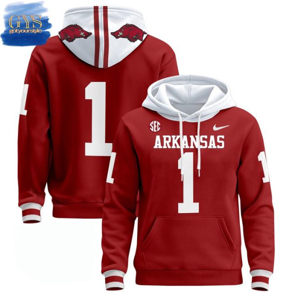 Arkansas Razorbacks 2024 Custom name and Number Pullover Hoodie Genxprint - Image 2