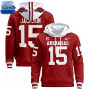 Arkansas Razorbacks 2024 Custom name and Number Pullover Hoodie Genxprint