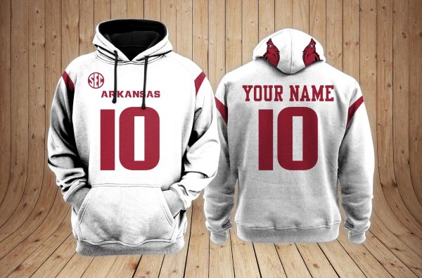 Arkansas Razorbacks Football NCAA Custom 3D Hoodie MkPT Genxprint
