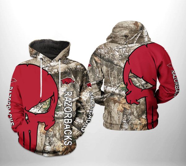 Arkansas Razorbacks NCAA Camo Veteran Hunting Hoodie Zip Hoodie Genxprint