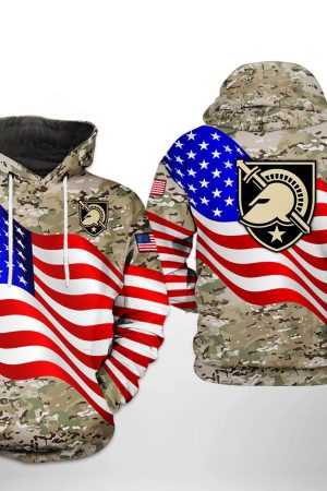 Army Black Knights NCAA US Flag Camo Veteran Hoodie Genxprint