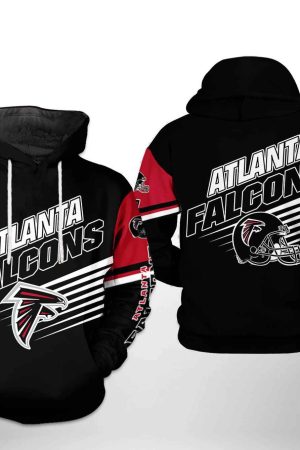 Atlanta Falcons Black Red NFL Team Hoodie Zip Hoodie Genxprint