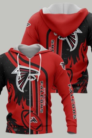 Atlanta Falcons Football Zip Personalized 3D printed Sweatshirt Hoodie Zipped Hoodie Genxprint