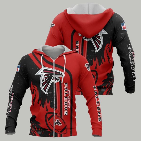 Atlanta Falcons Football Zip Personalized 3D printed Sweatshirt Hoodie Zipped Hoodie Genxprint