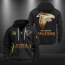 Atlanta Falcons Golden Logo NFL Quarter Zip Hoodie Genxprint