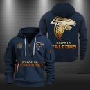 Atlanta Falcons Golden Logo NFL Quarter Zip Hoodie Genxprint