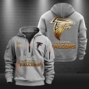 Atlanta Falcons Golden Logo NFL Quarter Zip Hoodie Genxprint