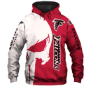 Atlanta Falcons Punisher NFL Unisex 3D Hoodie Style Genxprint