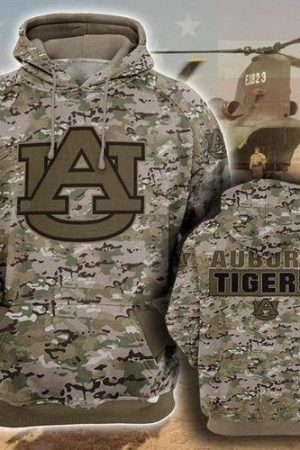 Auburn Tigers Camo Pattern Printed Hoodie Genxprint