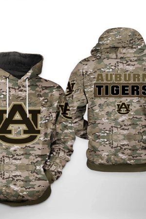 Auburn Tigers NCAA Camo Veteran Hoodie Genxprint